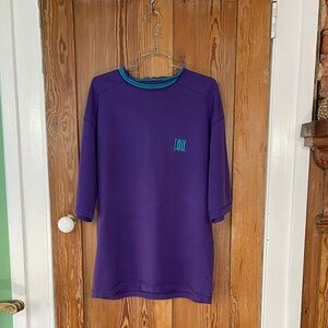 Vintage IOU 90s Purple and Teal Embroidered T-Shirt Men’s Size XL 🍄